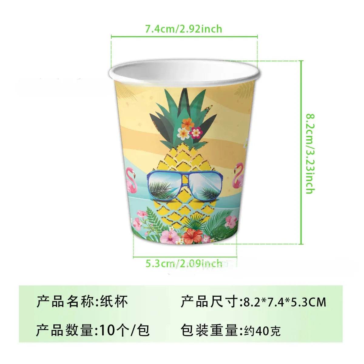 Summer Hawaiian Pineapple Leaf Tableware Set - Eco Gamer Party Gear - Iron Phoenix GHG