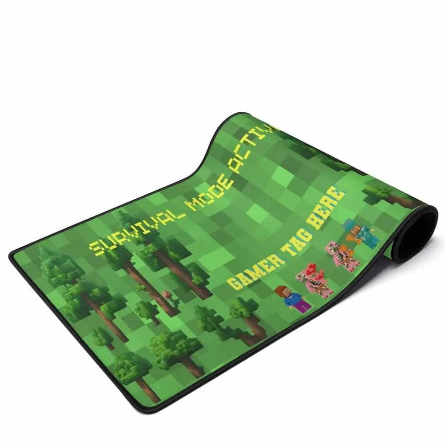 Survival Mode Desk Mat | Pixel Block World Gaming Mouse Pad - Iron Phoenix GHG