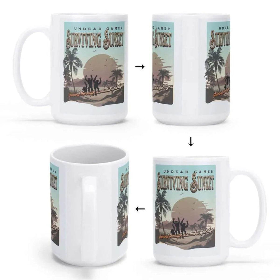 Zombie Survival Gamer Mug | Undead Sunset Coffee Cup - Iron Phoenix GHG