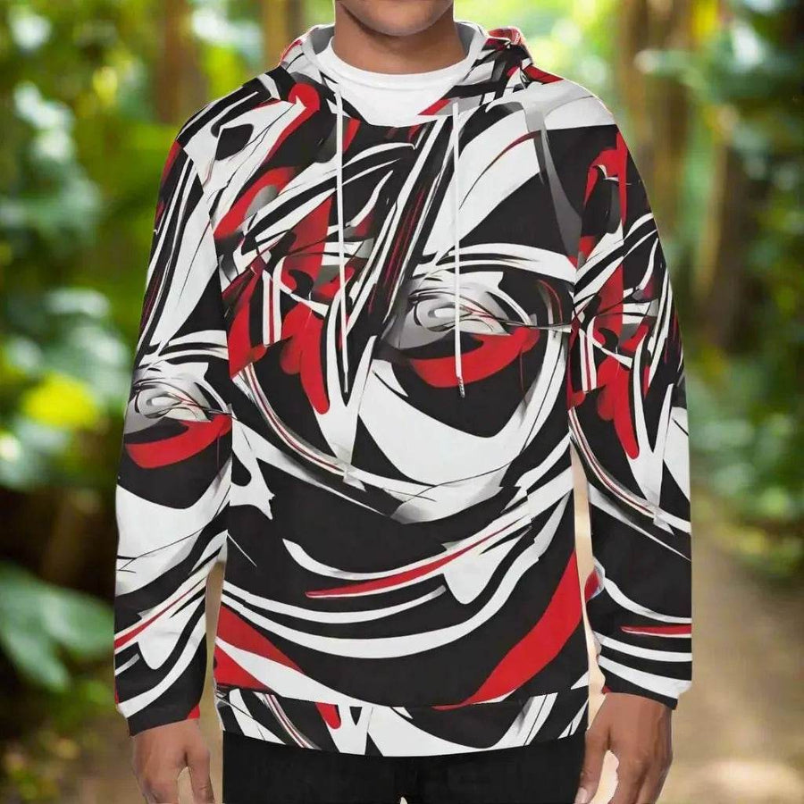 Kinetic Swirl Lightweight Gamer Hoodie - Eco Style - Iron Phoenix GHG