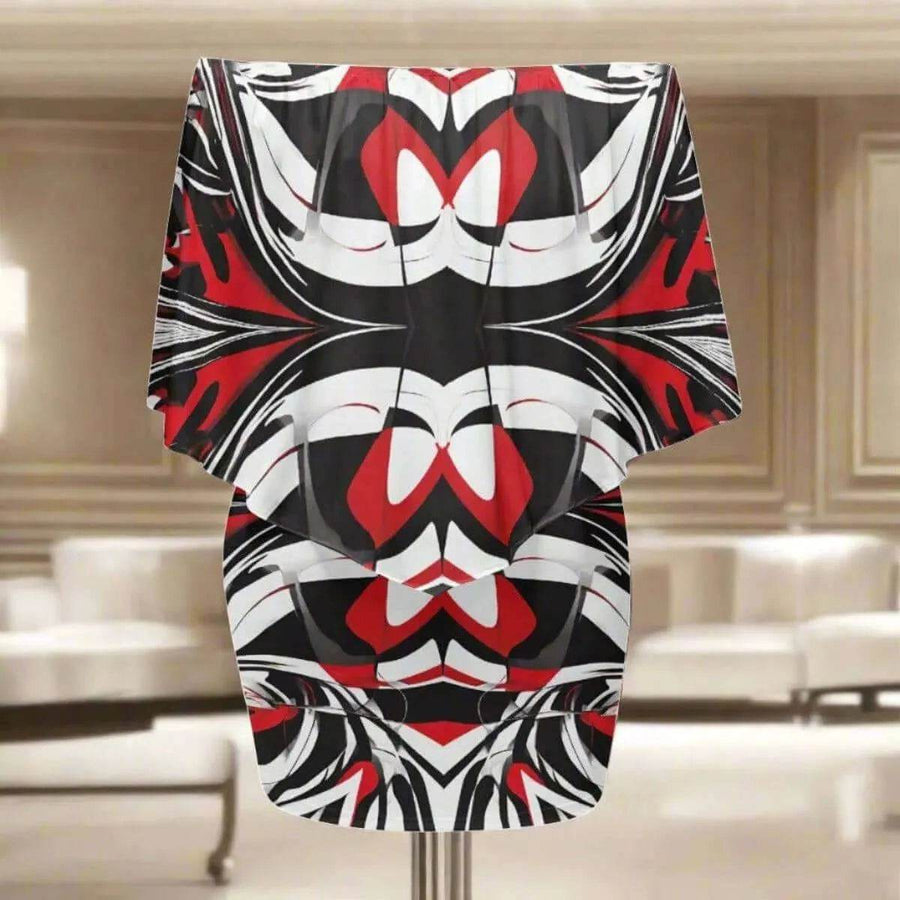 "Kinetic Swirl" Abstract Print Wrap Dress| Iron Phoenix GHG - Iron Phoenix GHG