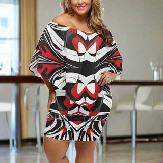 "Kinetic Swirl" Abstract Print Wrap Dress| Iron Phoenix GHG - Iron Phoenix GHG