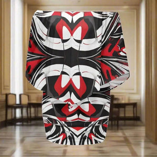 "Kinetic Swirl" Abstract Print Wrap Dress| Iron Phoenix GHG - Iron Phoenix GHG
