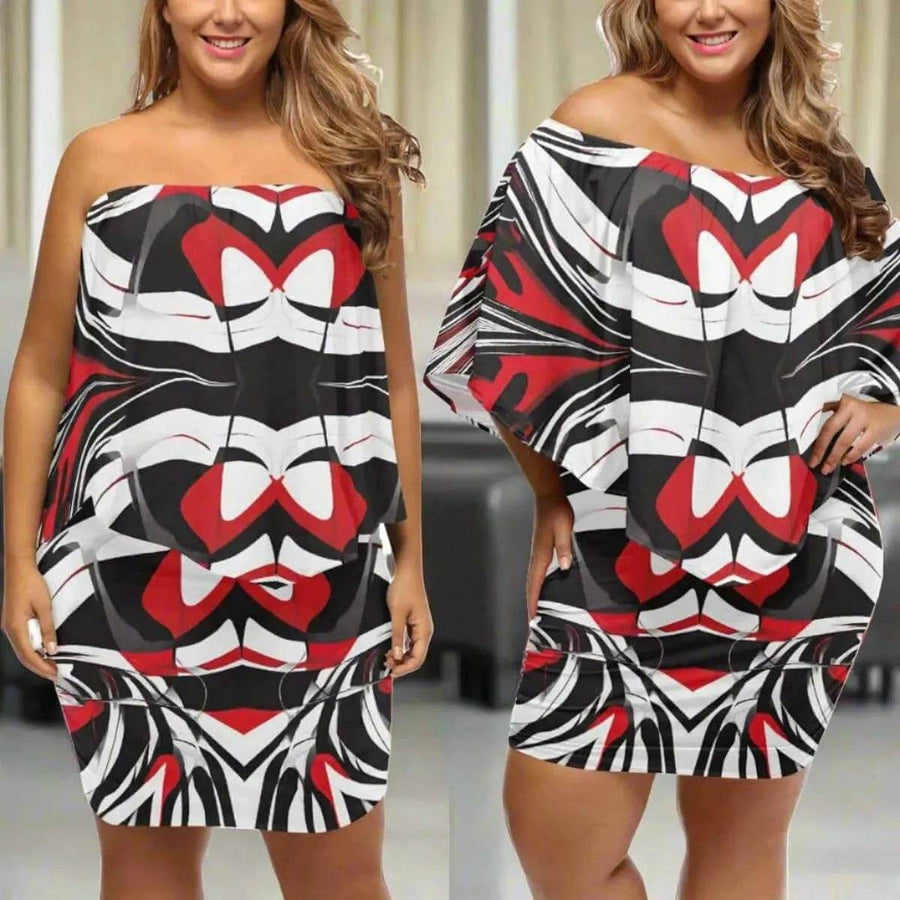 "Kinetic Swirl" Abstract Print Wrap Dress| Iron Phoenix GHG - Iron Phoenix GHG