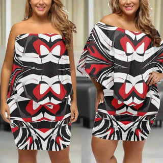"Kinetic Swirl" Abstract Print Wrap Dress| Iron Phoenix GHG - Iron Phoenix GHG