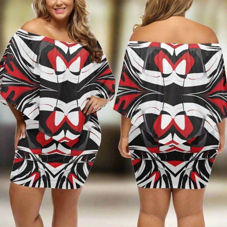 "Kinetic Swirl" Abstract Print Wrap Dress| Iron Phoenix GHG - Iron Phoenix GHG