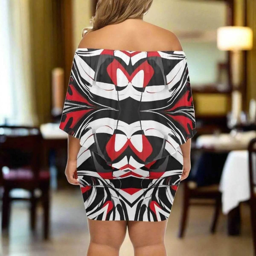 "Kinetic Swirl" Abstract Print Wrap Dress| Iron Phoenix GHG - Iron Phoenix GHG