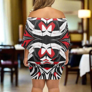 "Kinetic Swirl" Abstract Print Wrap Dress| Iron Phoenix GHG - Iron Phoenix GHG