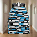 Blue Abstract Backpack | Modern Gamer School Bag - Image 1