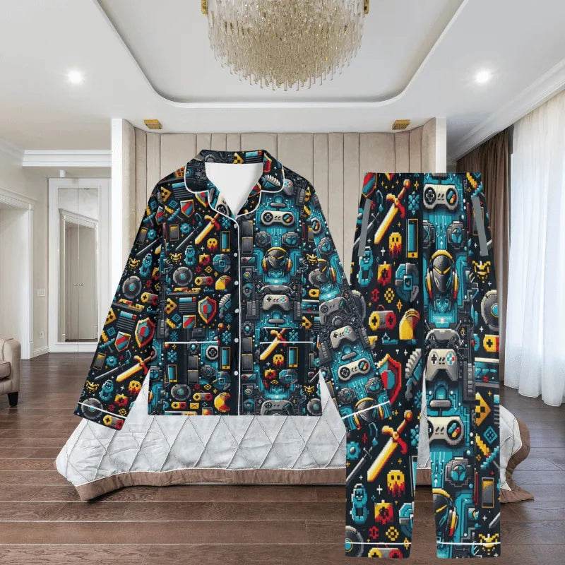 Unisex Teal Gamer Pajamas - Cozy | 2025 - Iron Phoenix GHG