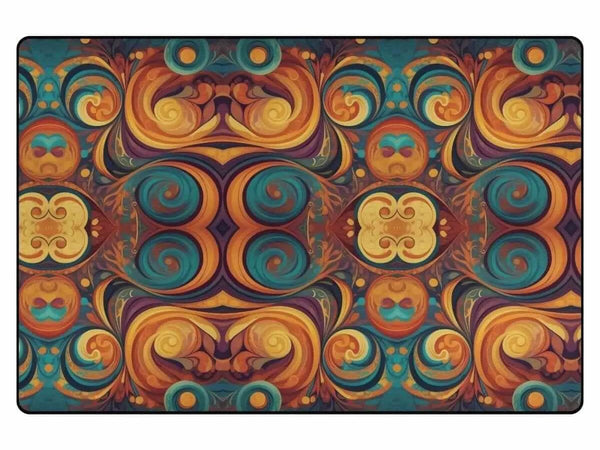 Psychedelic Fractal Rug | Gaming and Yoga Floor Mat - Iron Phoenix GHG
