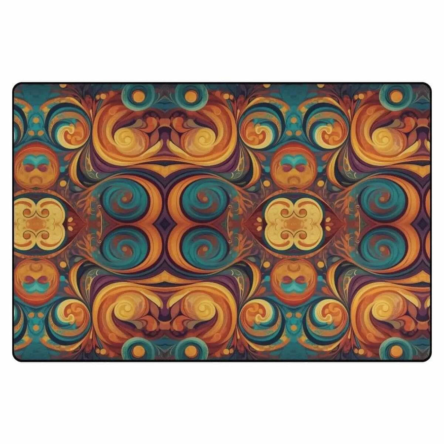 Psychedelic Fractal Rug | Gaming and Yoga Floor Mat - Iron Phoenix GHG