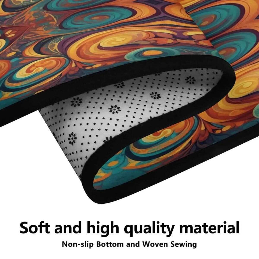 Psychedelic Fractal Rug | Gaming and Yoga Floor Mat - Iron Phoenix GHG