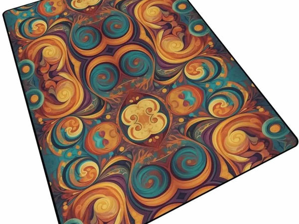 Psychedelic Fractal Rug | Gaming and Yoga Floor Mat - Iron Phoenix GHG