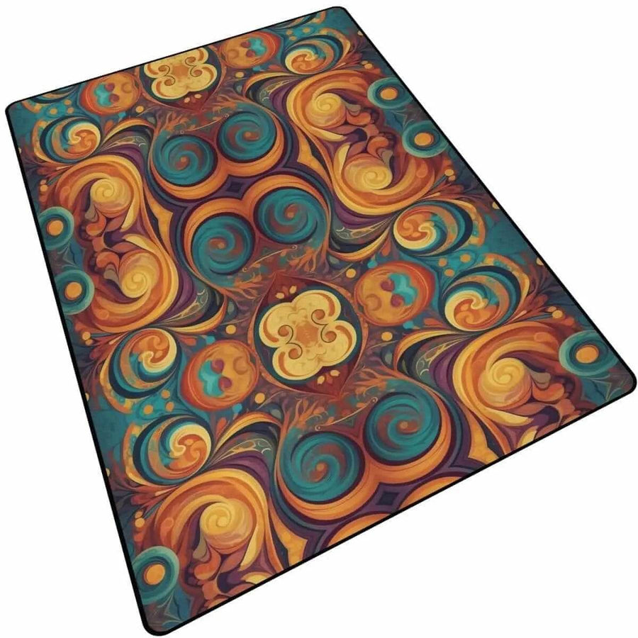 Psychedelic Fractal Rug | Gaming and Yoga Floor Mat - Iron Phoenix GHG