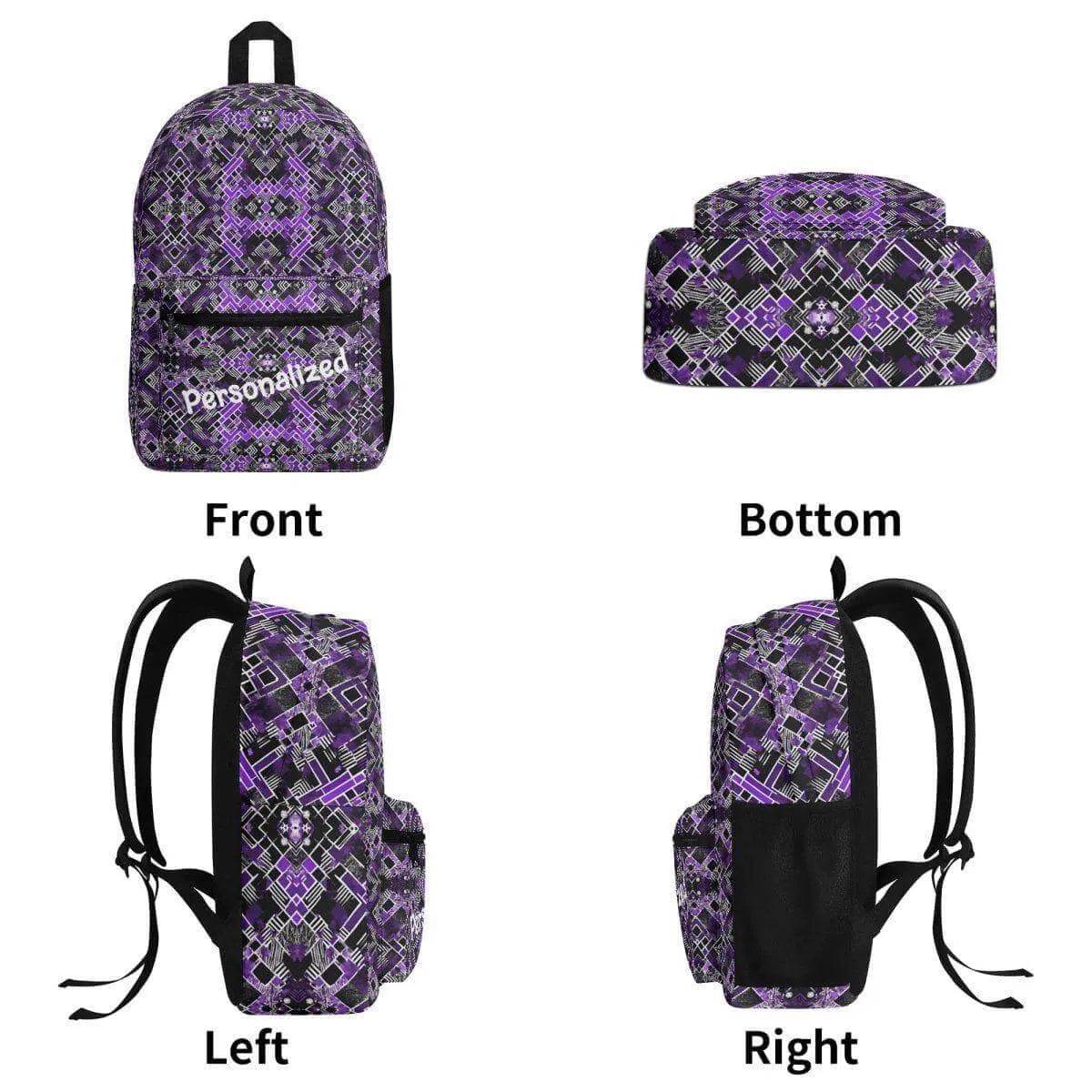 Vintage Purple and Black Backpack Stylish Retro Design for Everyday Use - Iron Phoenix GHG