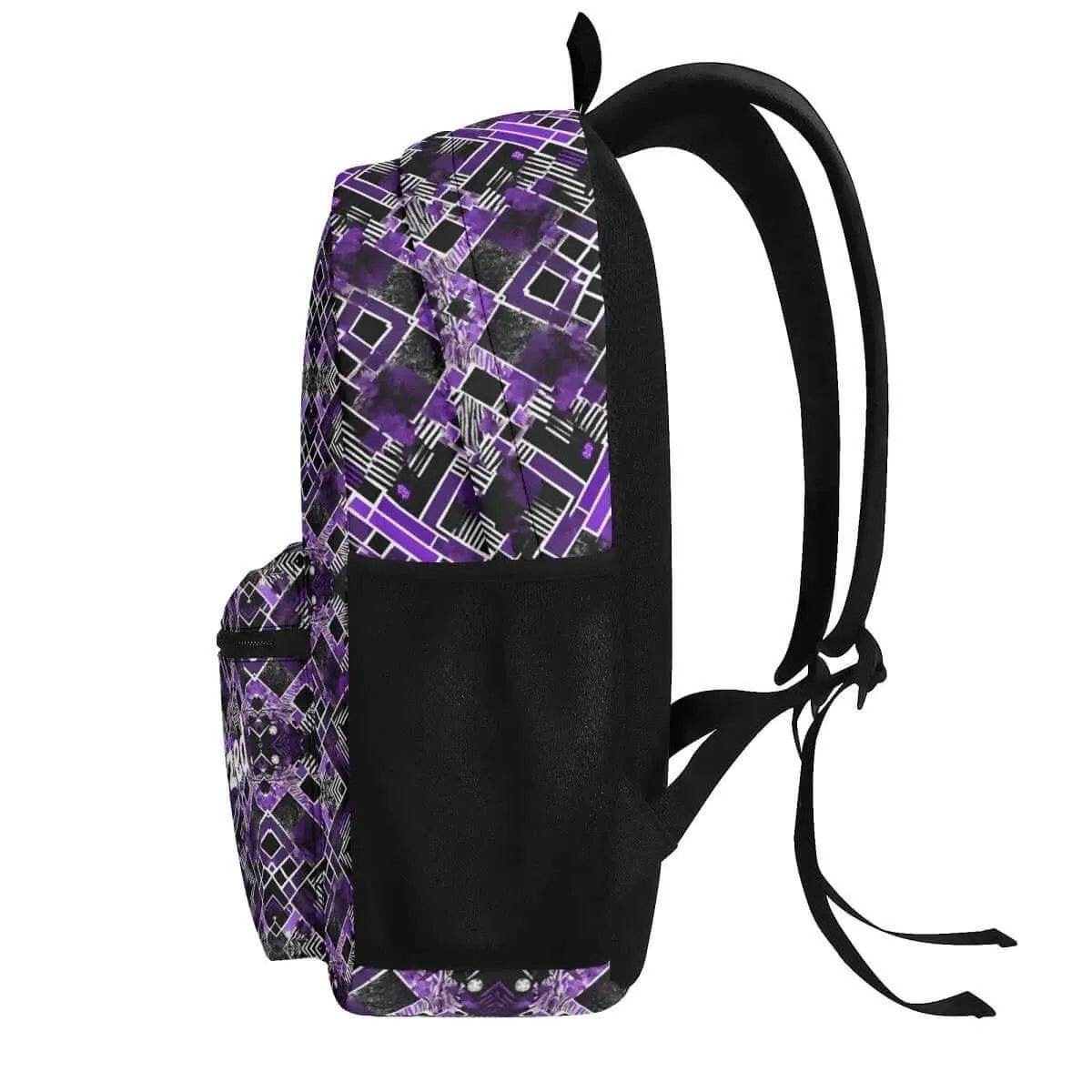 Vintage Purple and Black Backpack Stylish Retro Design for Everyday Use - Iron Phoenix GHG
