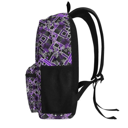 Vintage Purple and Black Backpack Stylish Retro Design for Everyday Use - Iron Phoenix GHG