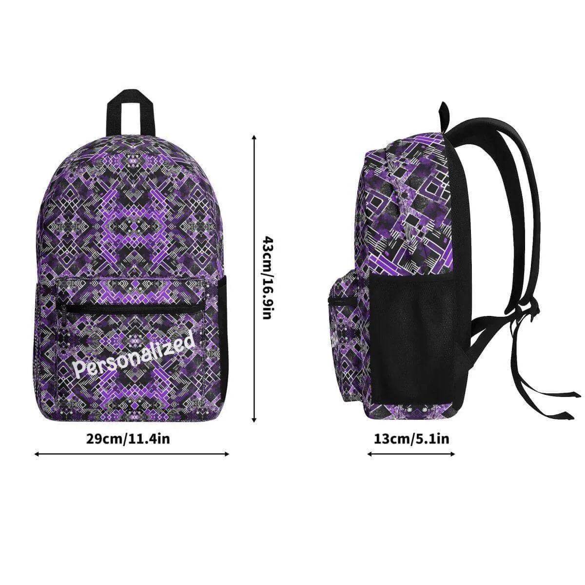 Vintage Purple and Black Backpack Stylish Retro Design for Everyday Use - Iron Phoenix GHG