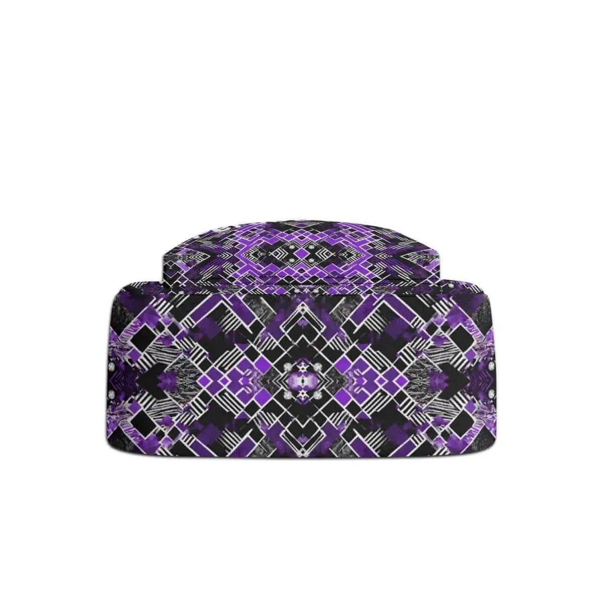 Vintage Purple and Black Backpack Stylish Retro Design for Everyday Use - Iron Phoenix GHG