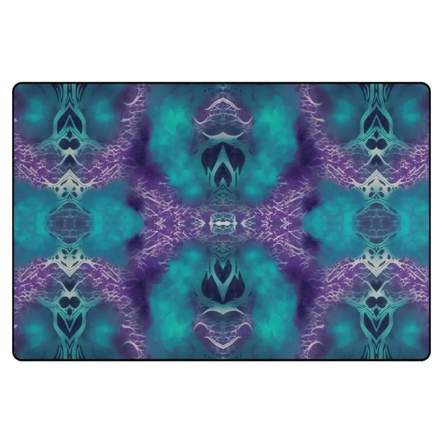 Vivid Whirls Abstract Teal and Purple Area Rug | Home Decor - Iron Phoenix GHG