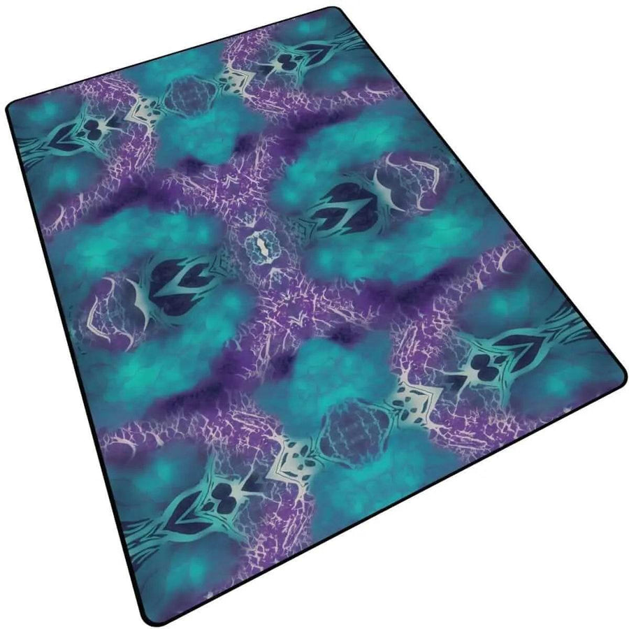 Vivid Whirls Abstract Teal and Purple Area Rug | Home Decor - Iron Phoenix GHG