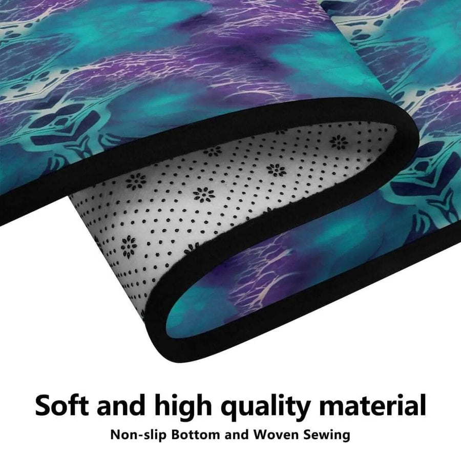Vivid Whirls Abstract Teal and Purple Area Rug | Home Decor - Iron Phoenix GHG