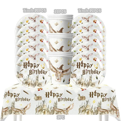 White Gold Party Tableware Set - Eco Gamer Birthday Gear - Iron Phoenix GHG