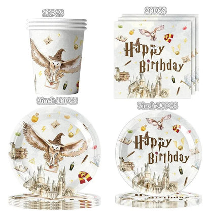 White Gold Party Tableware Set - Eco Gamer Birthday Gear - Iron Phoenix GHG