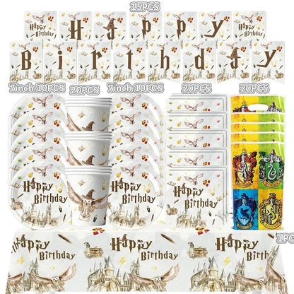White Gold Party Tableware Set - Eco Gamer Birthday Gear - Iron Phoenix GHG