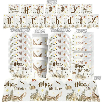 White Gold Party Tableware Set - Eco Gamer Birthday Gear - Iron Phoenix GHG