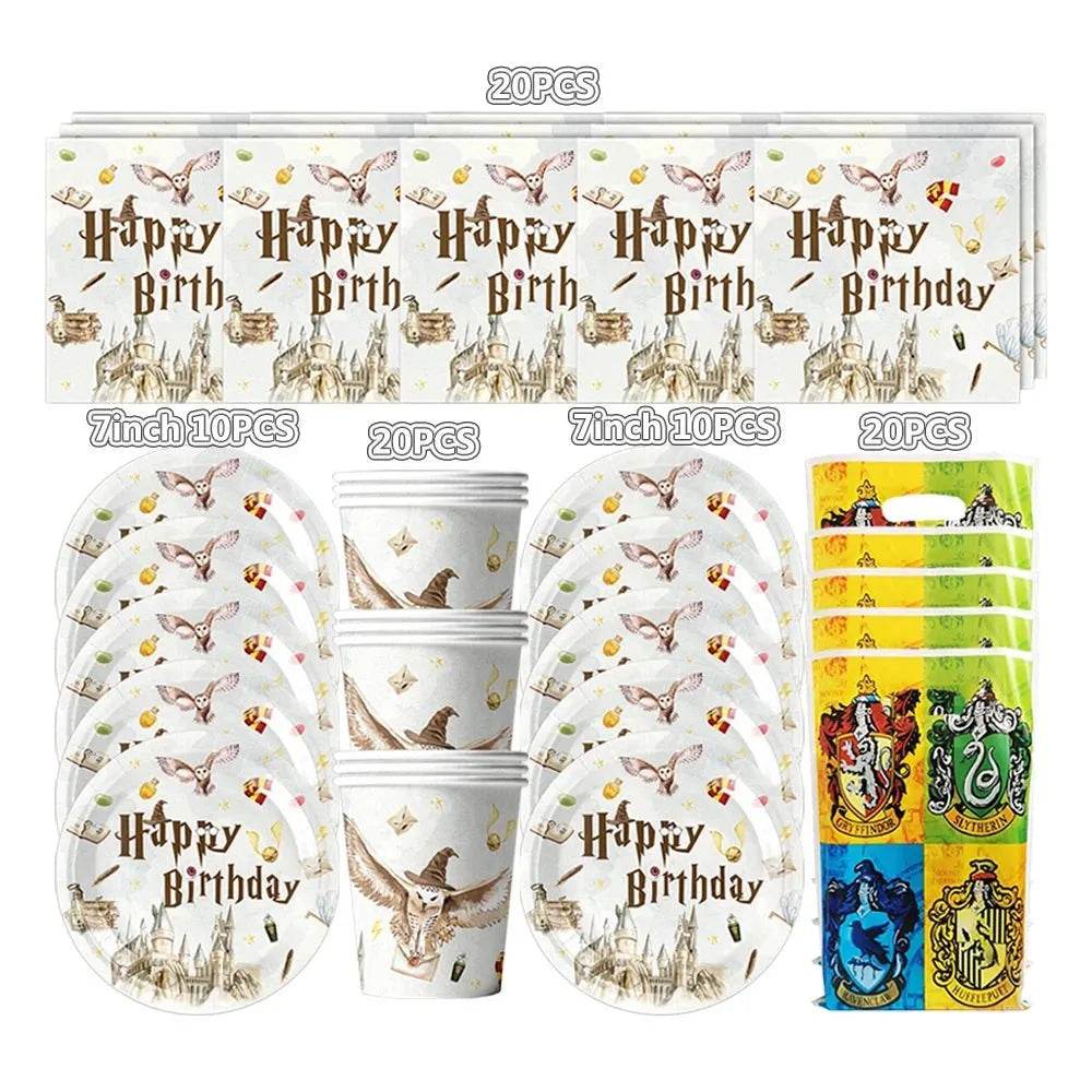 White Gold Party Tableware Set - Eco Gamer Birthday Gear - Iron Phoenix GHG