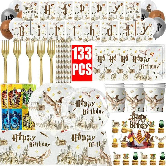 White Gold Party Tableware Set - Eco Gamer Birthday Gear - Iron Phoenix GHG
