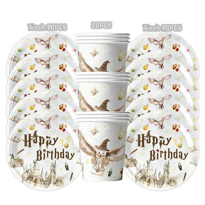 White Gold Party Tableware Set - Eco Gamer Birthday Gear - Iron Phoenix GHG