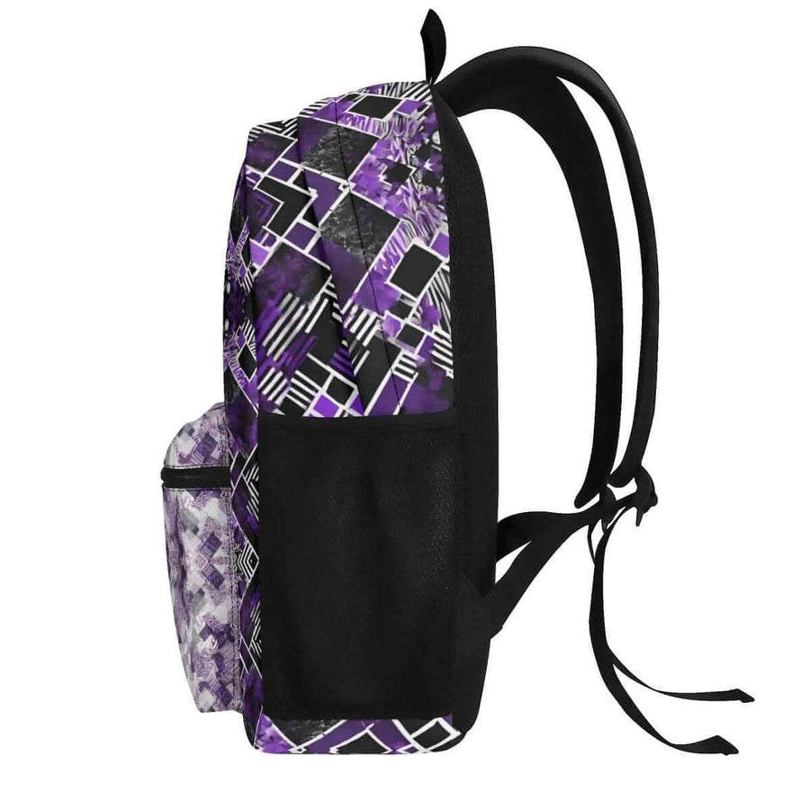 Purple Geometric Backpack | Modern Gamer School Bag - Iron Phoenix GHG