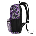 Purple Geometric Backpack | Modern Gamer School Bag - Image 2