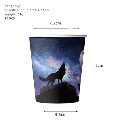 Wolf-Themed Partyware Set - Eco Gamer Party Gear - Iron Phoenix GHG