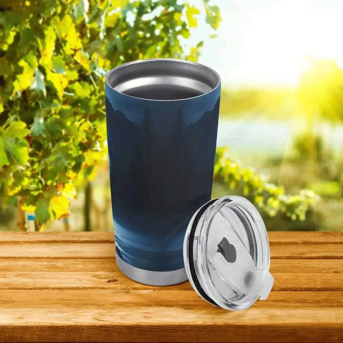 Wolf Tumbler, Blue Moon, Eco-Friendly Gaming Style - Iron Phoenix GHG
