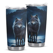 "Blue Moon" Wolf Travel Mug | Iron Phoenix GHG - Iron Phoenix GHG