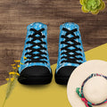 Light Blue High Top Canvas Shoes – Snowflake Pattern EVA Grip - Image 4