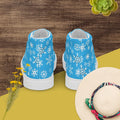 Light Blue High Top Canvas Shoes – Snowflake Pattern EVA Grip - Image 2