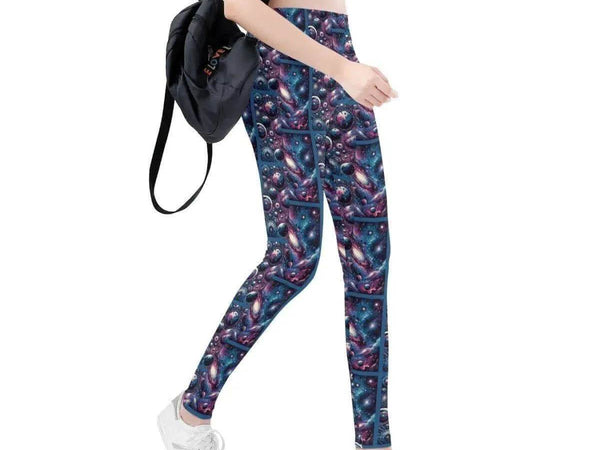 Planetary Print Leggings | Cosmic Yoga and Gaming Tights